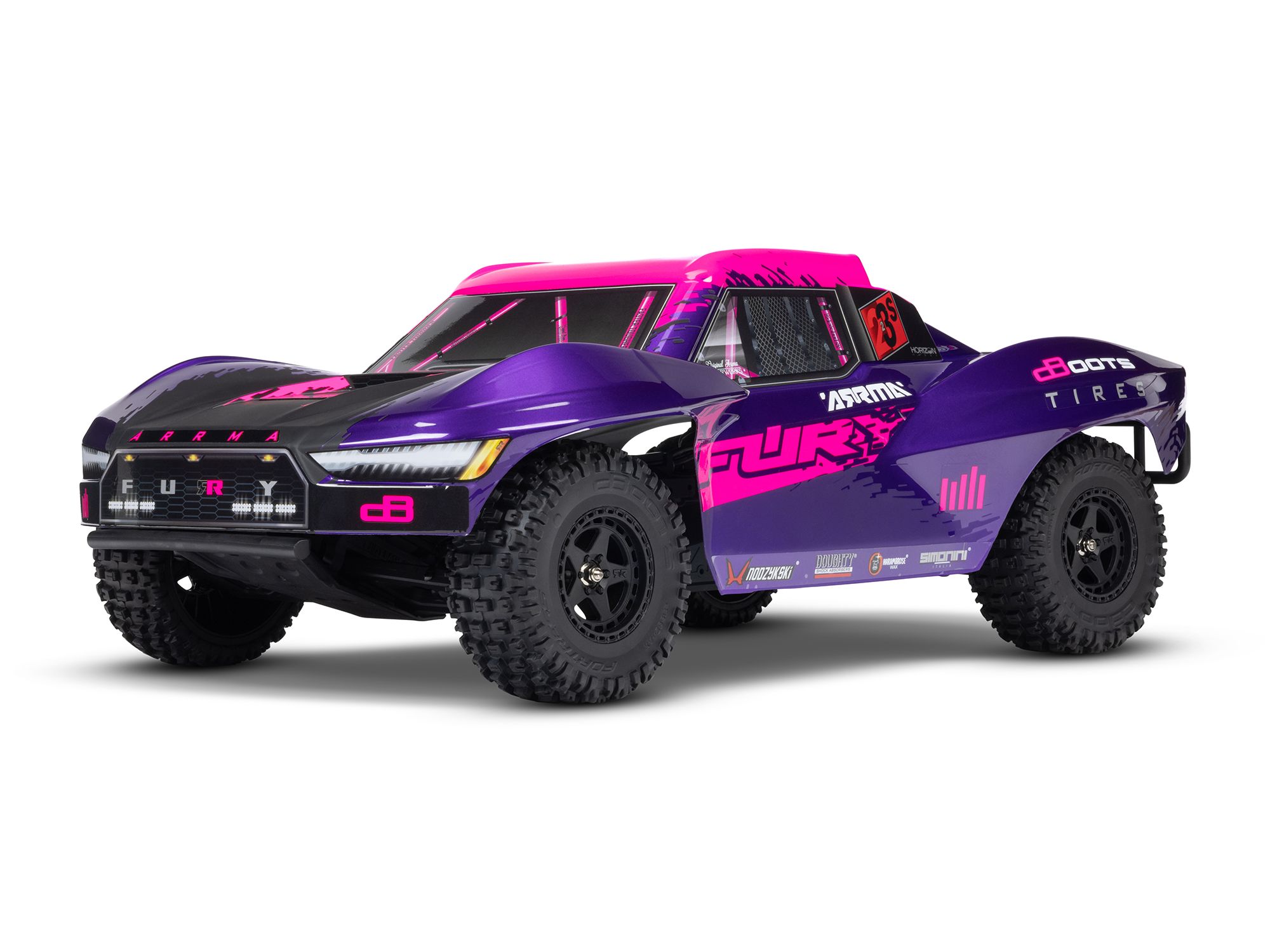 Arrma 1/10 FURY 223S BLX 4X2 SCT RTR with DSC Purple (C-ARA3521T3)
