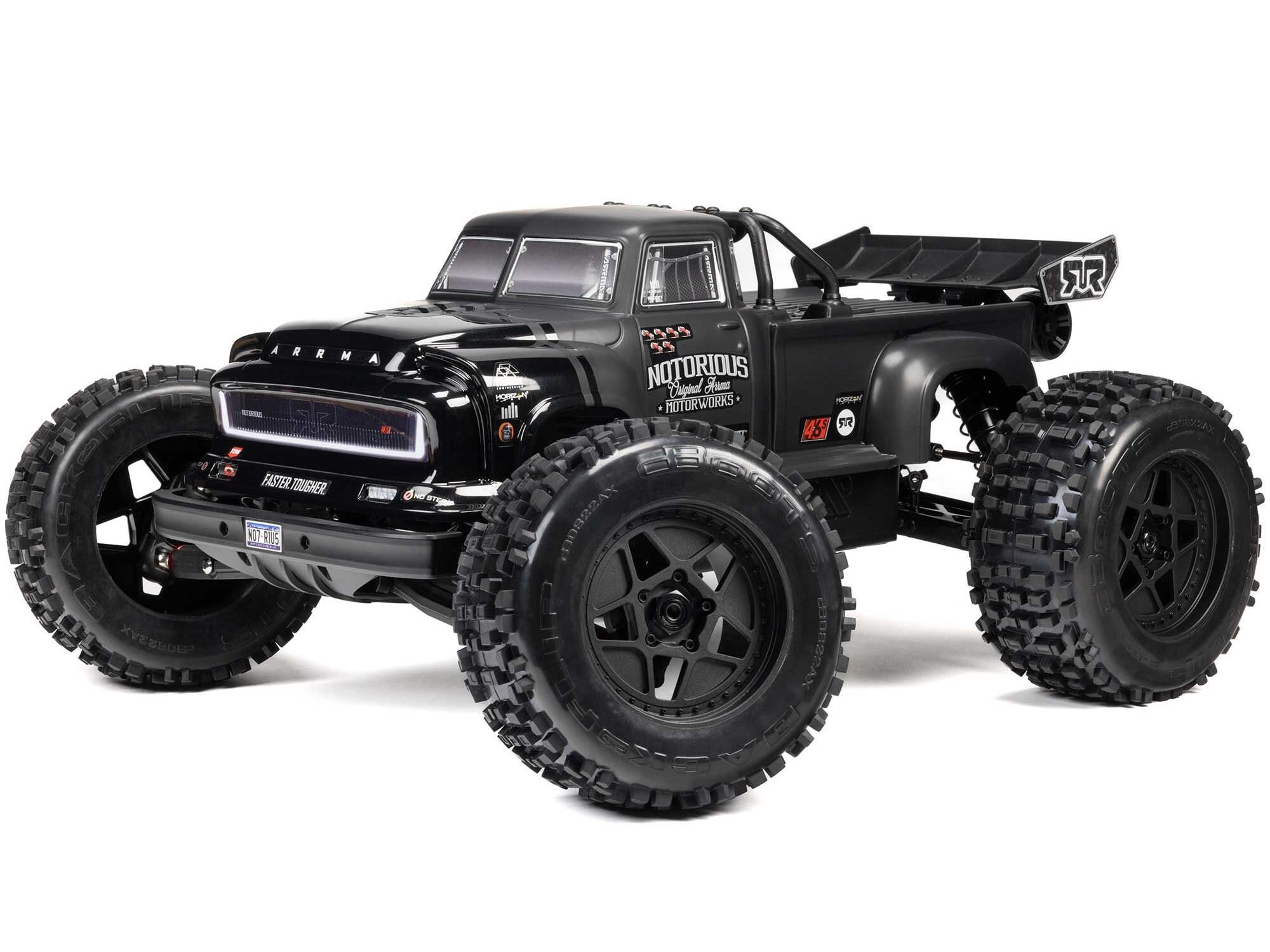 Arrma 1/8 NOTORIOUS 6S V6 4X4 BLX Stunt Truck RTR Black (C-ARA8611V6T1)