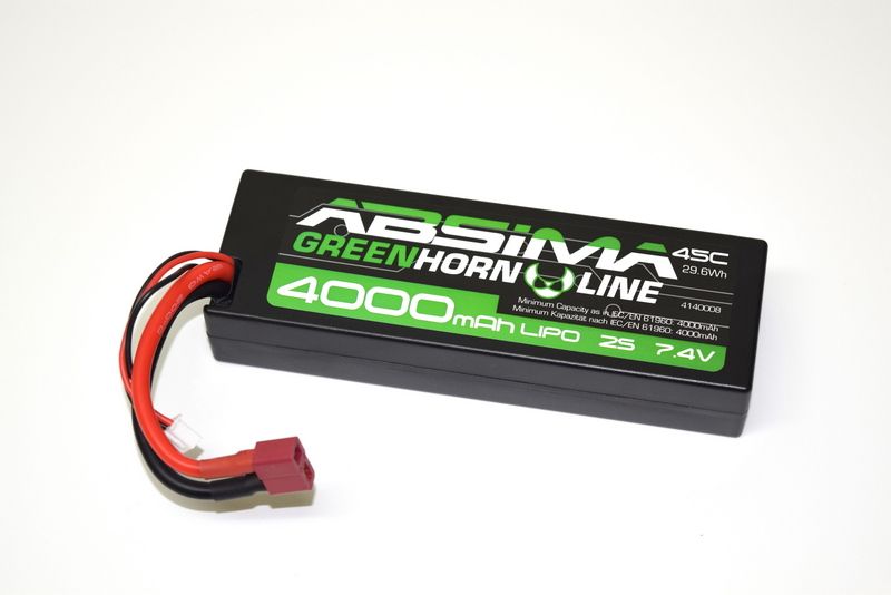 Absima Greenhorn V2 Lipo 7.4V-50C 4000 Hardcase (T-Plug) ( AB 4140008)