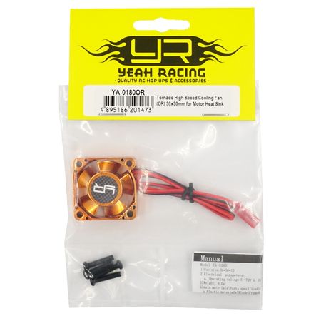 Yeah Racing Tornado High Speed Cooling Fan 30 x 30mm Orange (YA-0180OR)