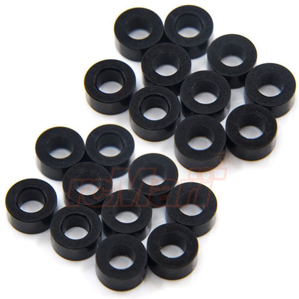 Yeah Racing Aluminium M3 Flat Washer 3mm 20pcs Black (YA-0397BK)
