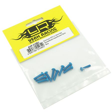 Yeah Racing Aluminium 7075 3x12mm Hex Socket Button Head Screws 10pcs Blue (AHP-312BU)