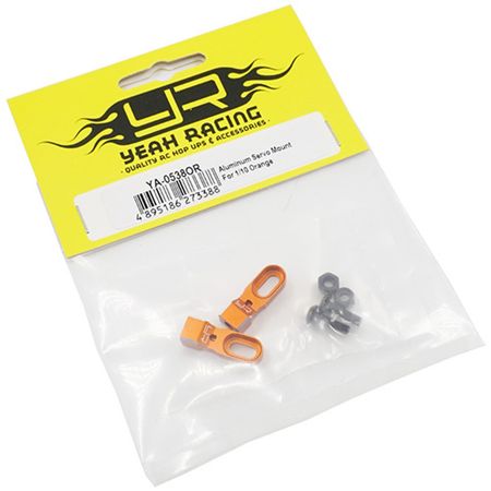 Yeah Racing Aluminium Height Adjustable Servo Mount Orange (YA-0538OR)