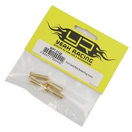 Yeah Racing 5X18mm Gold Male Bullet Plug 4 pcs (WPT-0128)