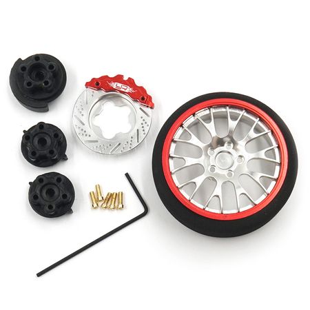 Yeah Racing Aluminium Transmitter Steering Wheel Set Red - Fits Futaba/KO/Sanwa/Flysky/Traxxas (YA-0625RD)