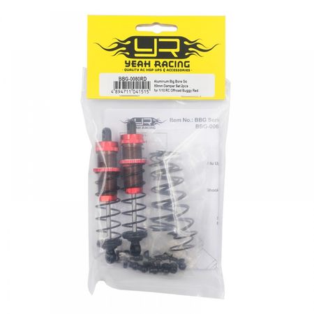 Yeah Racing Aluminum Big Bore Go 80mm Damper Set 2pcs for 1/10 RC Off Road Buggy - Red (BBG-0080RD)