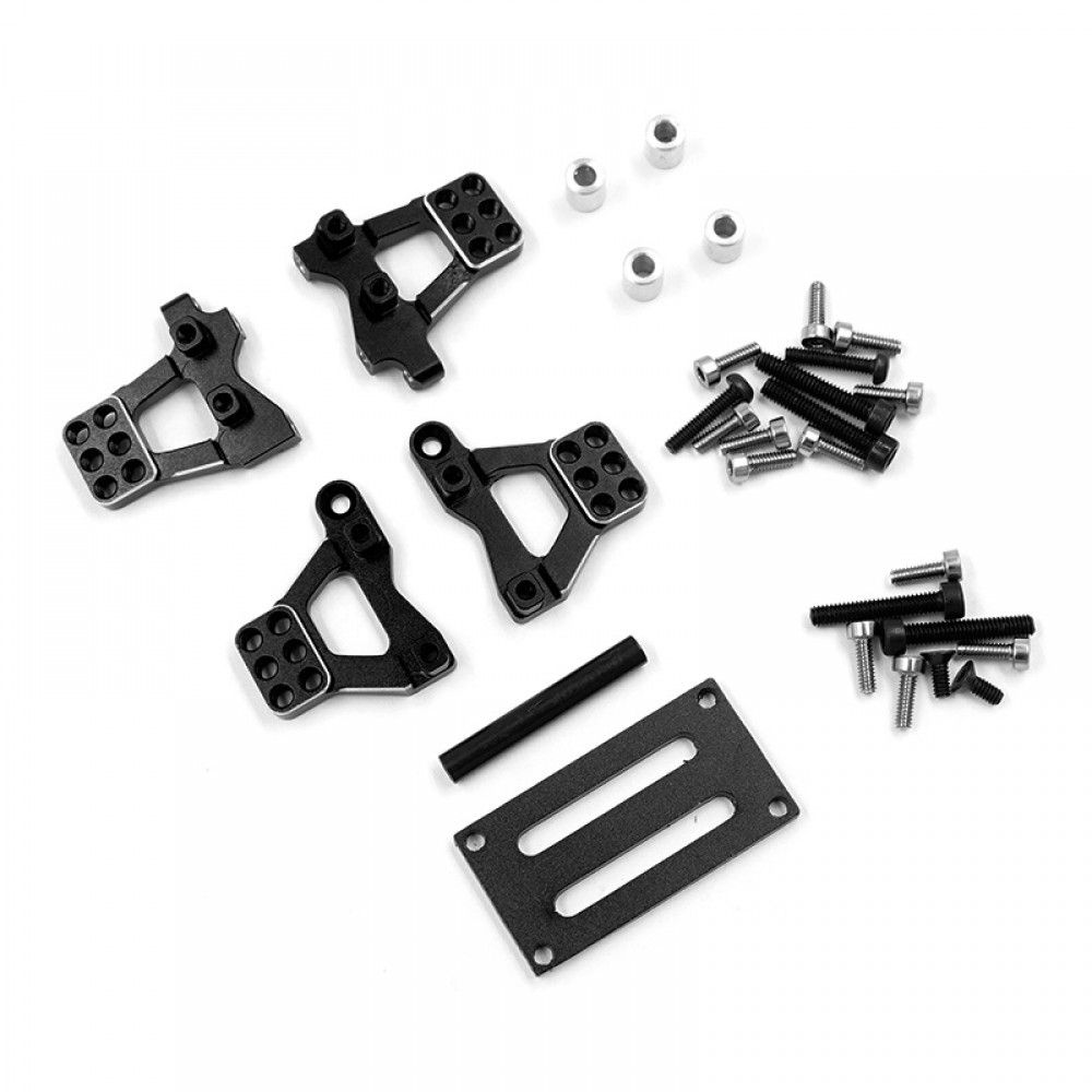 Yeah Racing Aluminium Front &amp; Rear Shock Mount Set Fits TRX-4M (TR4M-015BK)