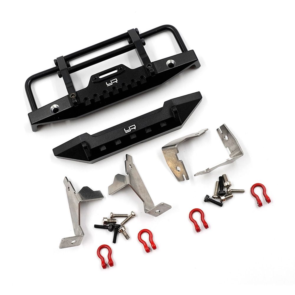 Yeah Racing Traxxas Alloy Front &amp; Rear Bumper Fits TRX-4M Defender (TR4M-022BK)