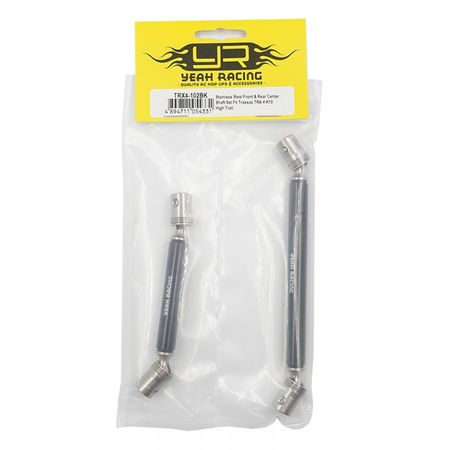 Yeah Racing Stainless Steel Front &amp; Rear Center Shaft Set Traxxas TRX-4 K10 High Trail (TRX4-102BK)