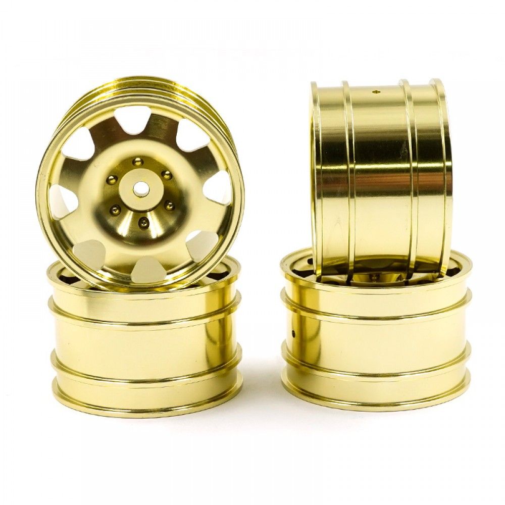 Yeah Racing Aluminium CNC 8 Spoke Rim Set Kyosho Optima/Optima Mid /Javelin /Ulitma (WL-0175GD)
