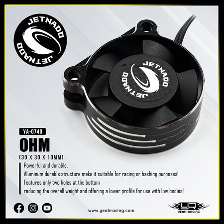 Yeah Racing Jetnado OHM 300 Aluminum Case Super High Speed Fan (30 x 30 x 10mm) (YA-0740BK)