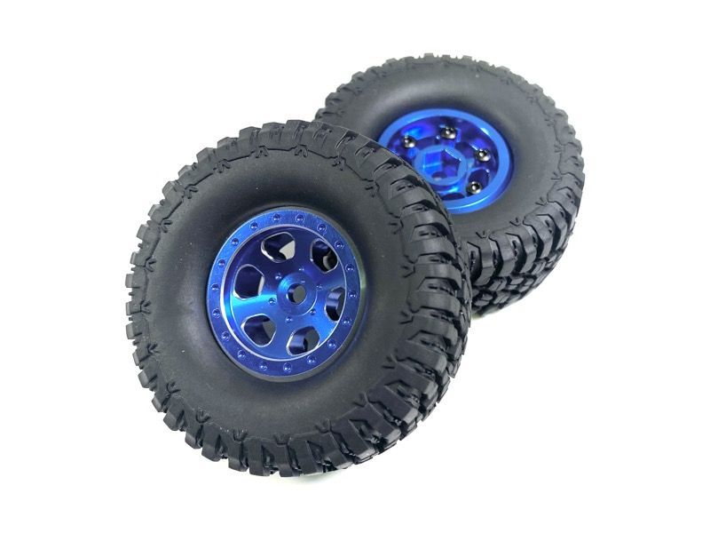 Absima 1.1&quot; Aluminum Beadlock Wheels 1:18 Crawler - Blue (2) ( AB 1810003)