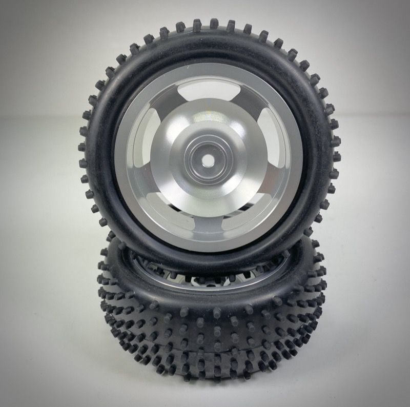 Absima 1:10 Aluminium Buggy Wheel Set 4WD Pin Tyre Front 12mm Hex (2) ( AB 2500023)