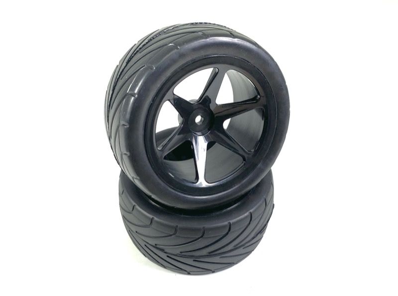 Absima 1:10 Buggy Wheel Set 6-Spoke/Street Front Black (2) ( AB 2500018)