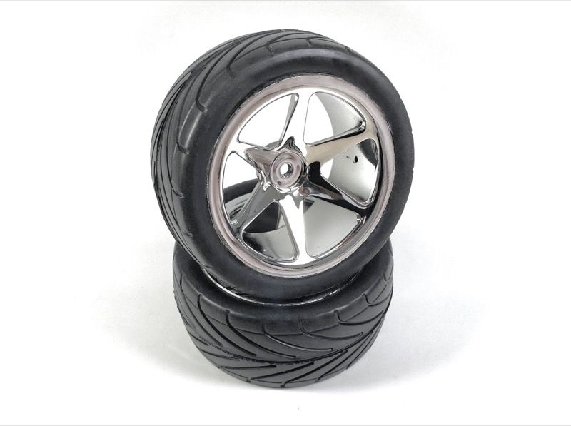 Absima 1:10 Buggy Wheel Set 6-Spoke/Street Front Chrome (2) ( AB 2500020)