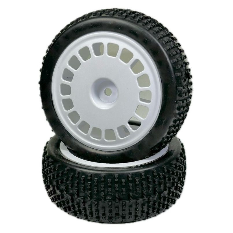 Absima 1:10 Buggy Wheel Set &quot;Mini Block&quot; Front White (2) ( AB 2500052)