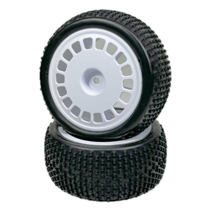 Absima 1:10 Buggy Wheel Set &quot;Mini Block&quot; Rear White (2) ( AB 2500053)