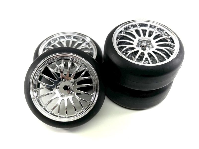 Absima 1:10 Drift Wheel Set &quot;The Pimp&quot; Chrome (4) ( AB 2510053)