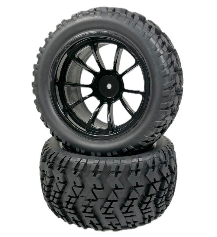 Absima 1:10 Truggy/Monster Truck Wheel Set Black (2) ( AB 2500026)