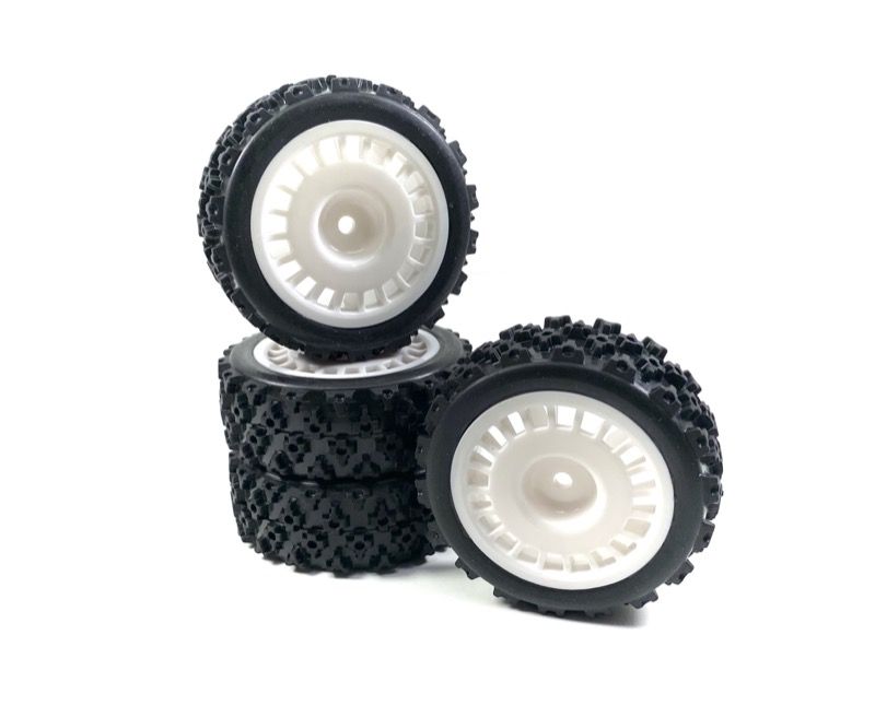 Absima 1:10 Wheel Set &quot;Rally Block Design&quot; White (4) ( AB 2510062)