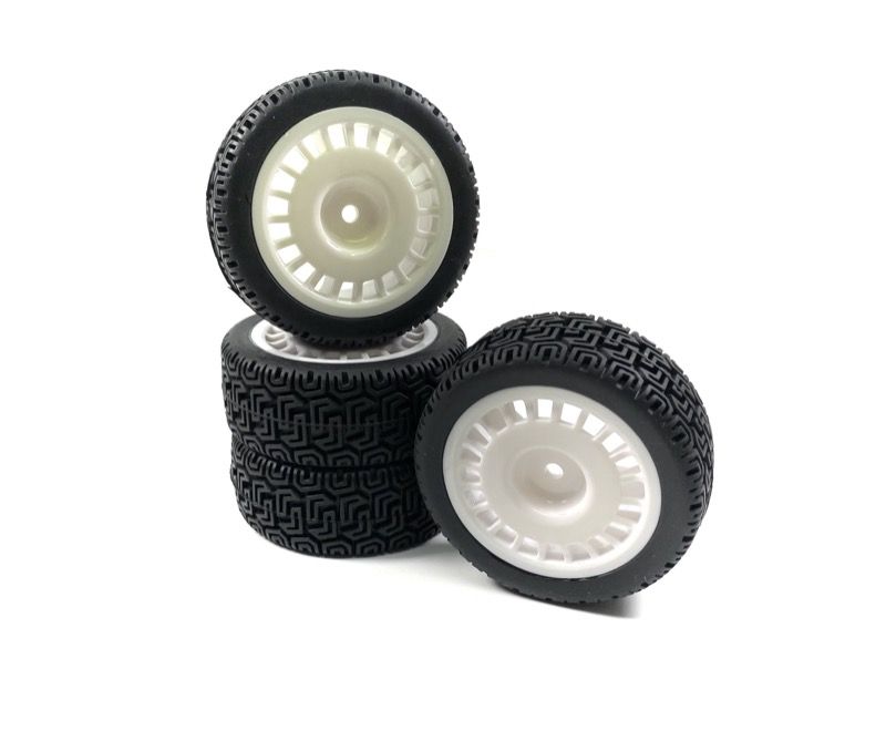 Absima 1:10 Wheel Set &quot;Rally Winded Design&quot; White (4) ( AB 2510063)