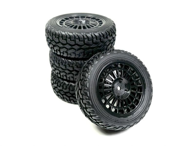 Absima 1:10 Wheel Set &quot;Rally Street Design&quot; Black (4) ( AB 2510064)