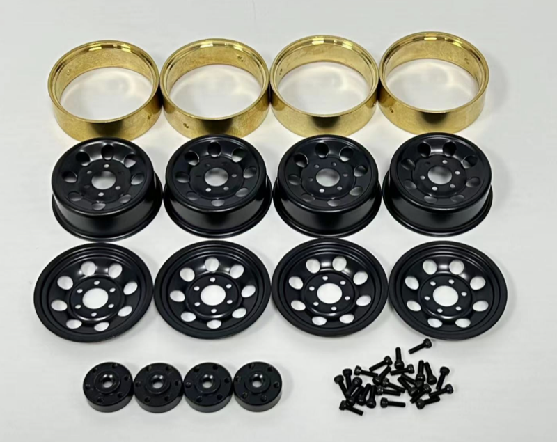 Absima 1.2&quot; Steel Bead Lock Wheels - black (4)