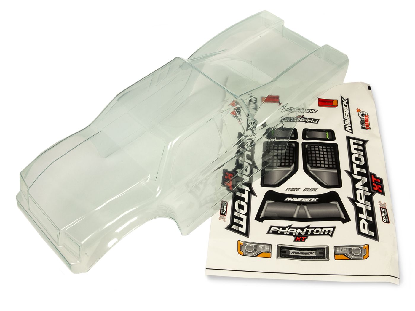 Maverick Clear Lexan Phantom Truck Body - W/ Decal Sheet (MV150047)