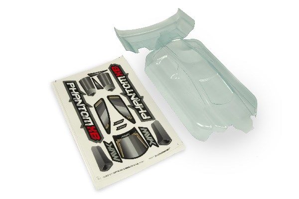 Maverick Clear Lexan Phantom XB Body &amp; Wing - W/ Decal (MV150089)