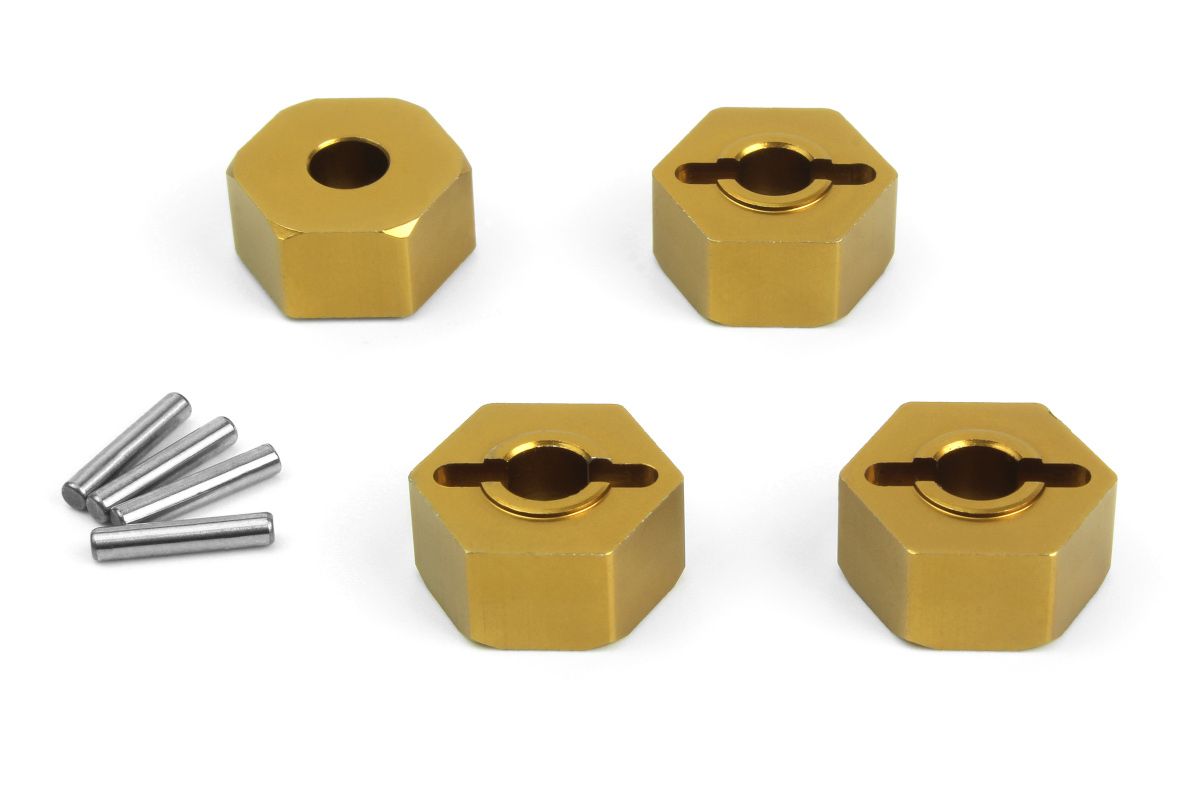 Maverick Aluminum 14mm Hex Hub Set (Gold/4Pcs) (MV150471)