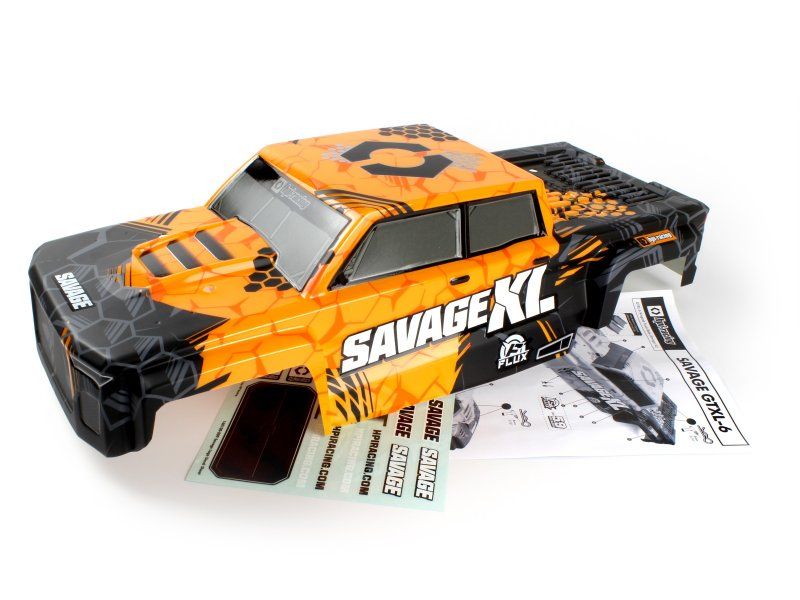 HPI Racing GTXL-6 Kingcab Painted Truck Body (Black/Orange) (HP160106)