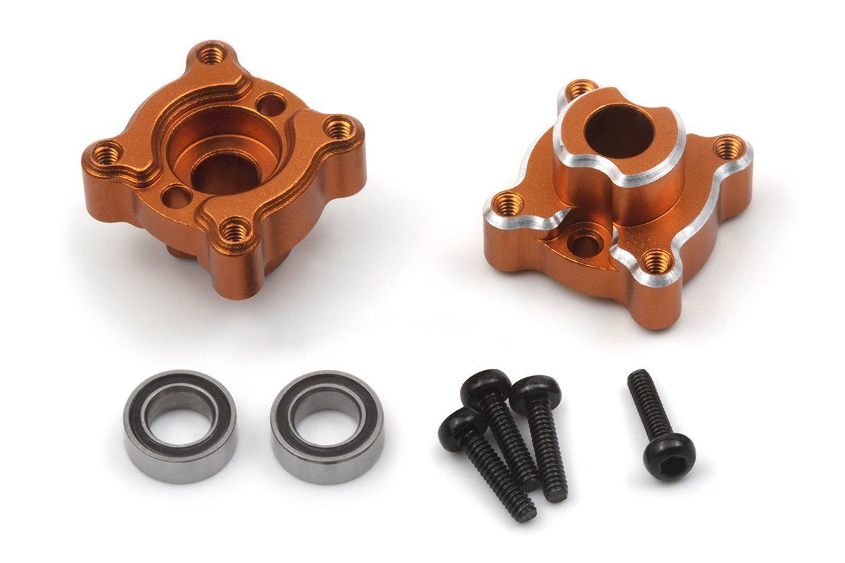 HPI Racing Aluminum Rear Hub Set (Orange/2pcs) (HP161154)