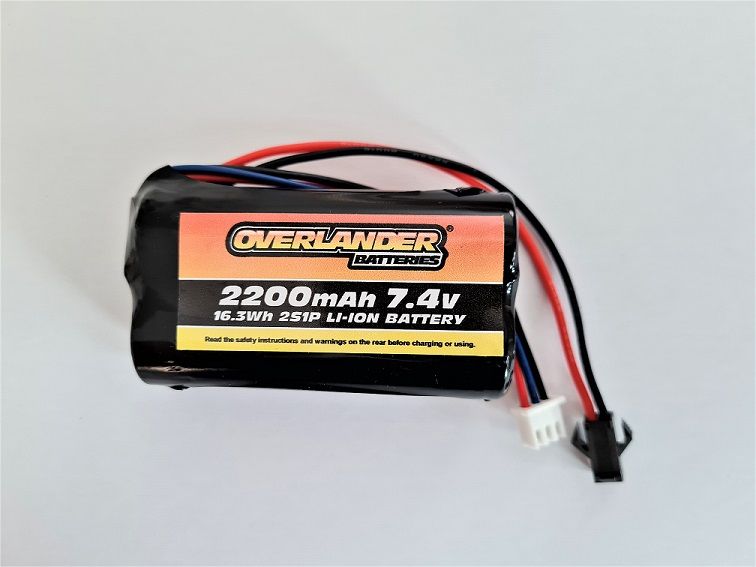 Overlander 2200mAh 7.4v 2S Li-Ion Battery Pack - SM2.5 2P (Absima 1:18th Cars) (OL3117ABSIMA)