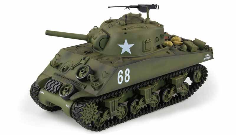 Henglong 1:16 US M4A3 Sherman with Infrared Battle System (2.4GHz + Shooter + Smoke + Sound) (HLG3898-1B)