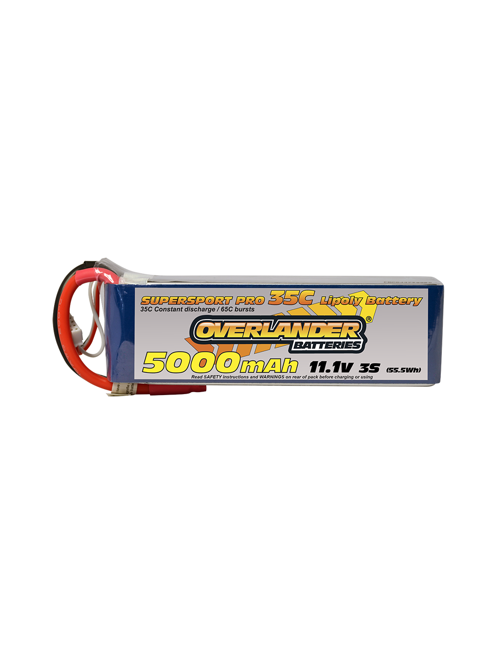 Overlander 5000mAh 7.4V 2S 35C Supersport Pro LiPo Battery - XT60 (OL 2576XT60)