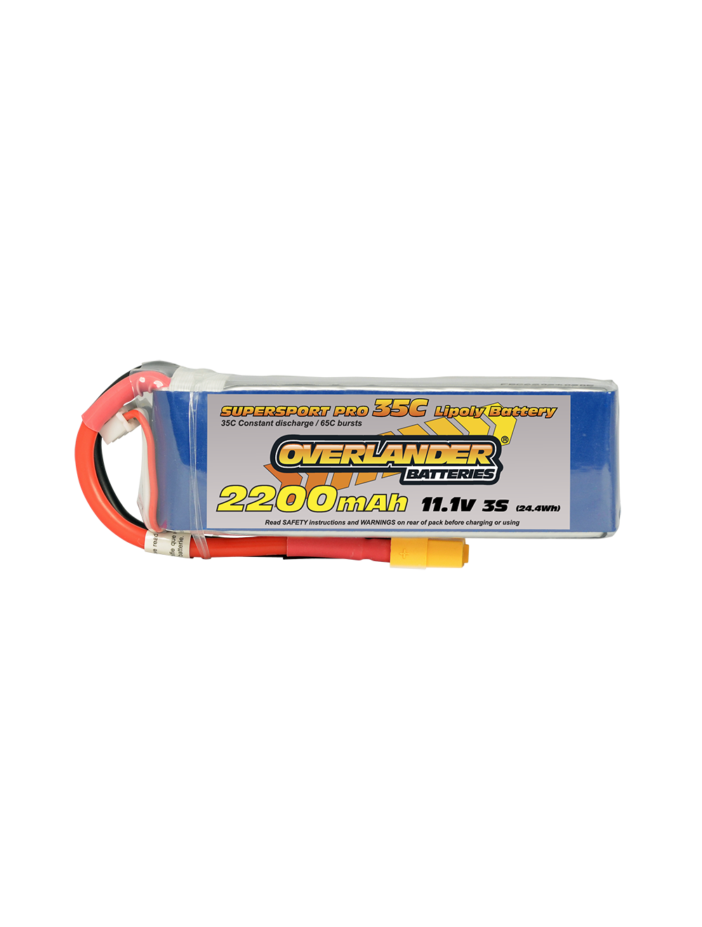 Overlander 2200MAH 11.1V 3S 35C Supersport Pro Lipo Battery (EC3) (OL2647EC3)