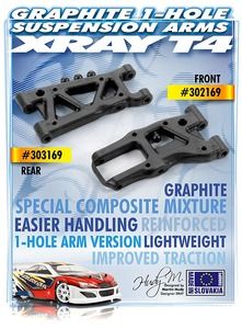 Xray Front Suspension Arm - Graphite - 1-Hole (XR302169)