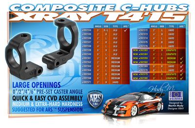 Xray Composite C-Hub Right - 4Â° Deg. - Graphite (ECS) (XR302383)