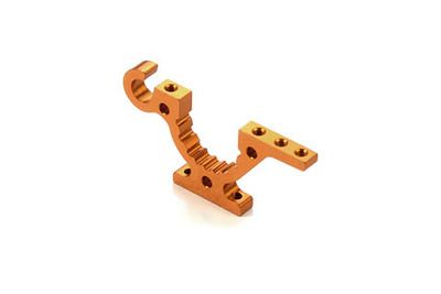 Xray T4 Alu Lower Adj. Bulkhead - Front R / Rear L - Orange --- Replaced With #302762-O (XR302760-O)