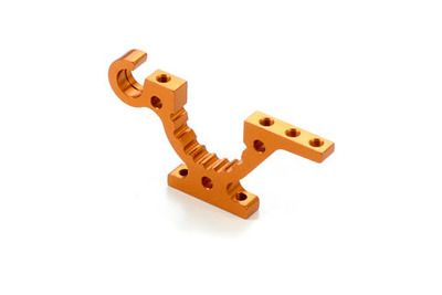 Xray T4 Alu Lower Adj. Bulkhead - Front L / Rear R - Orange --- Replaced With #302763-O (XR302761-O)