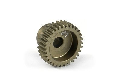 Xray Narrow Alu Pinion Gear - Hard Coated 31T / 64 (XR305981)
