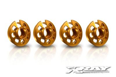 Xray Alu Xray Shock Spring Retaining Collar - Orange (4) (XR308031-O)