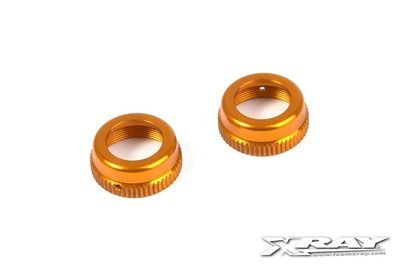 Xray Alu Shock Cap-Nut With Vent Hole - Orange (2) (XR308353-O)