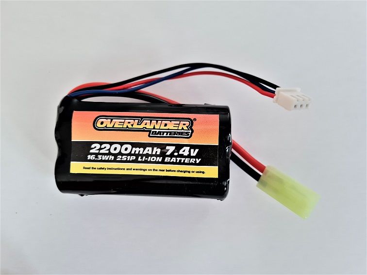 Overlander 2200mAh 7.4v 2S Li-Ion Battery Pack - Mini Tamiya (FTX Ravine) (OL3117MTAM)