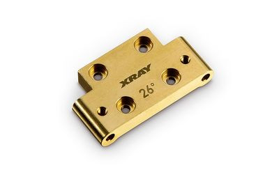 Xray Brass 46G Front Lower Arm Mount 26Â° Kick-Up (XR322312)