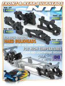 Xray Composite Lower &amp; Upper Bulkhead Rear Left - Extra Roll Center - Hard (XR333022)