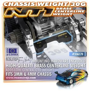Xray Brass Chassis Weight For Nt1 30G (XR336170)