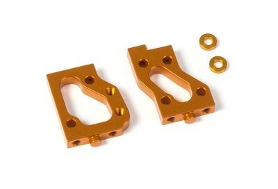 Xray Alu Radio Plate Mounts (L+R) - Swiss 7075 T6 - Orange (XR336231-O)