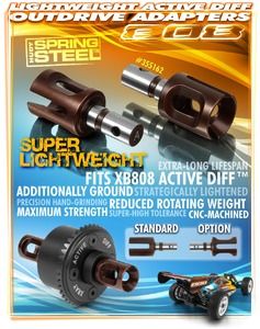 Xray XB808 Active Diff Outdrive Adapter - Lightweight - Hudy Spring Steel (2) (XR355162)