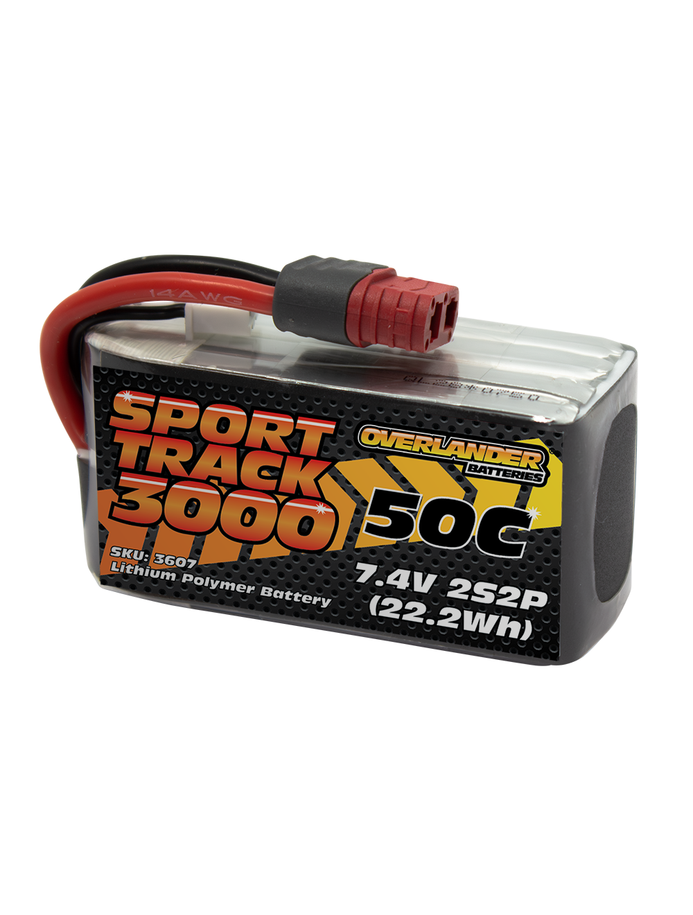 Overlander 3000mAh 7.4V 2S2P 50C Sport Track LiPo (OL3607)
